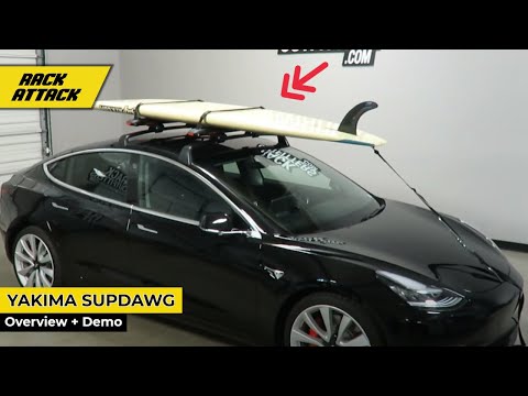 Yakima SUPDawg Paddleboard Rack Overview Demo on Tesla Model 3