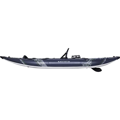 AQUAGLIDE Blackfoot Angler 130 Inflatable 13 FT Kayaks for Adults Packable Family Friendly 1 or 2 Rider Blow Up Technical Kayaking for Recreational Angling Fishing Hunting