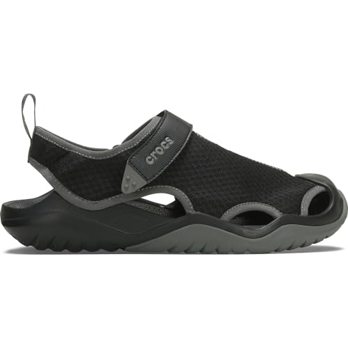 Crocs Men's Swiftwater Mesh Deck Sandals, Black, 7 Men