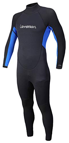 Lemorecn (16 Sizes) Mens Wetsuits Jumpsuit Neoprene 3/2mm and 5/4mm Full Body Diving Suit for Men