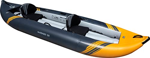 AQUAGLIDE McKenzie 125 Inflatable 12 FT Kayaks for Adults Packable Family Friendly 1 or 2 Rider Blow Up Hybrid Crossover Kayaking for Recreational Angler Fishing Hunting