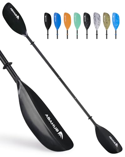 Abahub Adjustable Kayak Paddle 210-230 cm/82.6-90.5 Inches Floating Kayaking Oars Boating Oars Canoeing Oars Black