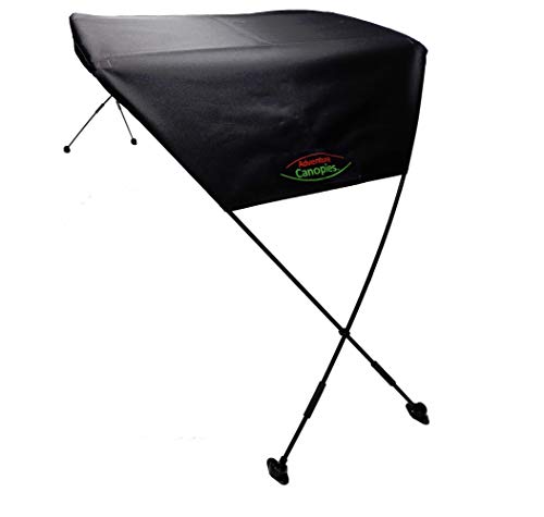Adventure Canopies Kayak Sun Shade - 10 Foot & Larger Kayaks (Wicked Black, Tarpon: Sit-On w/seat Above top Edge of Kayak)
