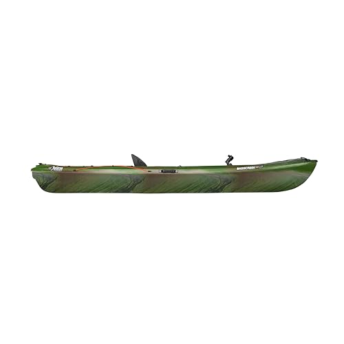 Pelican - Basscreek 100XP Fishing Kayak - Sit-On-Top Kayak - Lightweight one Person Kayak - 10 ft,Olive Camo