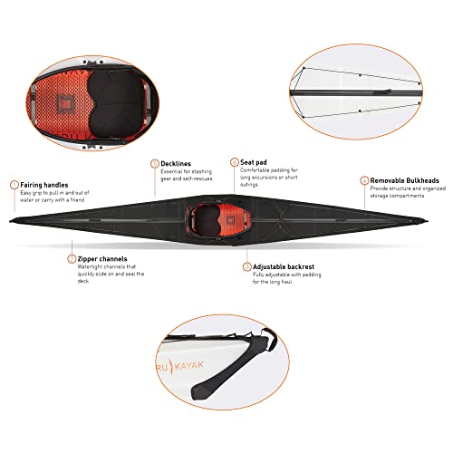 Oru Kayak Foldable Kayak Coast XT | Stable, Durable, Lightweight - Lake, River, and Ocean Kayaks - Advanced - Size (Unfolded): 16'2