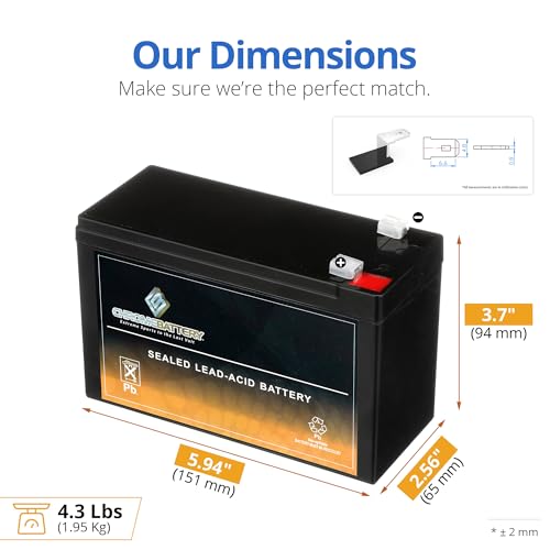CB CHROMEBATTERY 12V 7AH Sealed Lead Acid (SLA) Rechargeable Battery – F1 Terminal – Deep Cycle Design – for UPS, Alarm Systems, Emergency Lighting, Scooters, Ride-On Toys, Solar & More