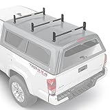 AA-Racks Model DX36 Universal Pickup Truck Cap & Topper 3 Bar Ladder Roof Van Rack System Adjustable Steel Cross Bars - Sandy Black