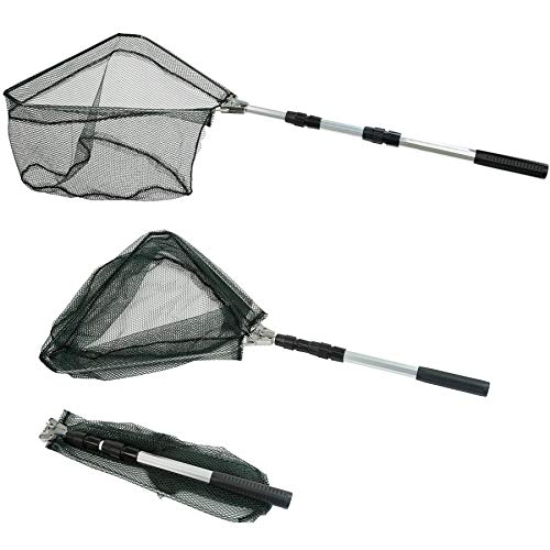 Fishing Landing Net with Telescoping Pole Fishing Net Freshwater Fishing Net for Pond, Handle Full Extended to 50 Inches
