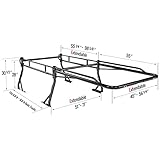AA-Racks Model X39 Truck Bed Ladder Rack Side Bar with Long Cab Ext (X39-LC-Black)