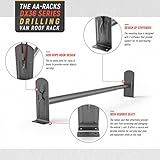 AA-Racks Model DX36 Universal Pickup Truck Cap & Topper 3 Bar Ladder Roof Van Rack System Adjustable Steel Cross Bars - Sandy Black