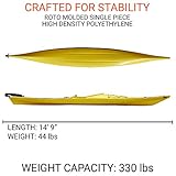 BKC SK287 Angler Touring Kayak – 14.75-Foot Solo Distance Sit-in Travel Kayak for Open Water Paddling, Collapsible Paddle Included