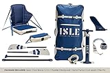 ISLE Switch Inflatable Hybrid Kayak-Stand Up Paddle Board | 2in1- Kayak & Paddle Board Bundle, Incl. Kayak Seat, Paddle, Hand Pump, Travel Bag, 11.6 x 35.5 x 6 in - max. 425 lbs - Aqua/Navy