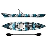Vibe Kayaks Sea Ghost 130 13 Foot Angler - Single Person, Sit On Top Fishing Kayak with Paddle and Dual Position Hero Seat