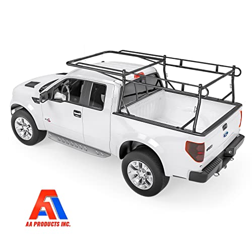 AA-Racks Model X39 Truck Bed Ladder Rack Side Bar with Long Cab Ext (X39-LC-Black)