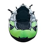 Elkton Outdoors Cormorant 2 Person Tandem Inflatable Fishing Kayak, 10-Foot with EVA Padded Seats, Includes 2 Active Fishing Rod Holder Mounts, 2 Aluminum Paddles, Double Action Pump and More