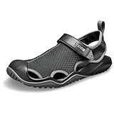 Crocs Men's Swiftwater Mesh Deck Sandals, Black, 7 Men