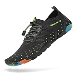 Mishansha Mens Womens Water Shoes Quick Dry Barefoot for Swim Diving Surf Aqua Sports Pool Beach Walking Yoga Black 9.5