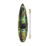 Pelican - Basscreek 100XP Fishing Kayak - Sit-On-Top Kayak - Lightweight one Person Kayak - 10 ft,Olive Camo