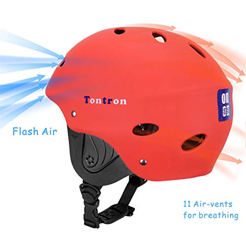 Tontron Kayaking Helmet (Matte Warm Red,Medium)