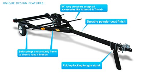 Multi-Sport Multi-Rack Kayak Trailer by Right On Durable Transporting Trailer for Kayaks, Sups, Canoes, Bicycles and More