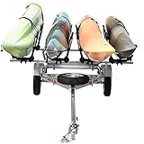 Malone MPG462G2 MicroSport 4 Kayak Trailer with 4 J-Rack Kayak Carriers & Spare Tire | 20' / 800 lbs Capacity | Fully Submersible | Marine Grade Galvanized Steel Construction