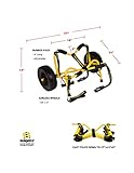 Suspenz Kayak Canoe Transport Trailer, DLX Kayak Cart, Trolley with Airless Wheels and Straps, Weight Capacity 150 lbs, Yellow (22-0044)