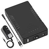 TalentCell Rechargeable 12V 6000mAh/5V 12000mAh DC Output Lithium ion Battery Pack for LED Strip/CCTV Camera/Telescope/Modem and More, Portable Li-ion Power Bank with 12.6V Charger, Black