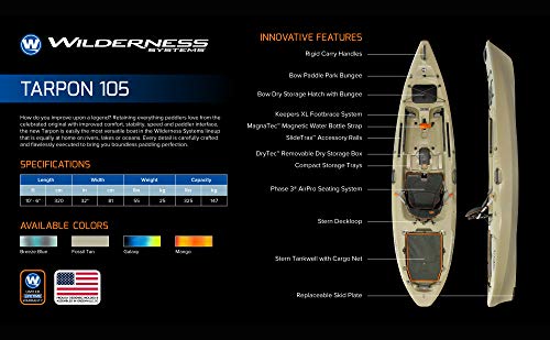 Wilderness Systems Tarpon 105 | Sit on Top Fishing Kayak | Premium Angler Kayak | 10' 6