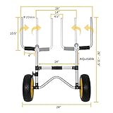 Bonnlo Scupper Kayak Cart Carrier Trolley with NO-Flat Airless Tires Wheels Transport for Sit-On-Top Kayaks