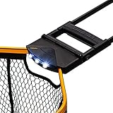 Frabill Trophy Haul Bearclaw 1418 Fishing Net, One Hand Designed Landing Net with built in Light, Black and Gold (FRBNX14L)