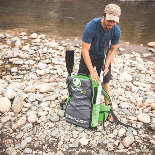 Sevylor QuickPak K5 24 Gauge PVC Polyester 1 Person Inflatable Kayak w/Hand Pump, Paddle, Double Lock Valves and Easy To Carry Backpack System, Gray