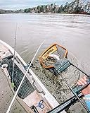 Frabill Trophy Haul Bearclaw 1418 Fishing Net, One Hand Designed Landing Net with built in Light, Black and Gold (FRBNX14L)