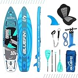 Bluefin SUP Inflatable Stand Up Paddle Board | 6” Thick | Kayak Conversion Kit | All Accessories | Multiple Sizes: Kids, 10’8, 12’, 15' (Carbon 10'8