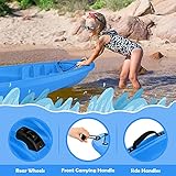 Goplus 6FT Youth Kayak, Kids Recreational Rowing Fishing Boat w/Paddle, Folding Backrest, Storage Hatch, 4-Level Footrest, Sit-On-Top Kayak Canoe for Children Over 5 (Blue)