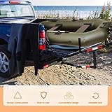 Goplus Pick up Truck Bed Hitch Extender Adjustable Extension Rack w/Flag for Ladder, Rack, Canoe, Kayak, Long Pipes and Lumber (Black)