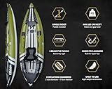 Elkton Outdoors Steelhead Inflatable Fishing Kayak - One-Person Angler Blow Up Kayak, Includes Paddle, Seat, Hard Mounting Points, Bungee Storage, Rigid Dropstitch Floor and Spray Guard