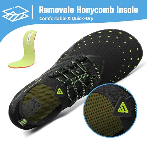 Mishansha Mens Womens Water Shoes Quick Dry Barefoot for Swim Diving Surf Aqua Sports Pool Beach Walking Yoga Black 9.5