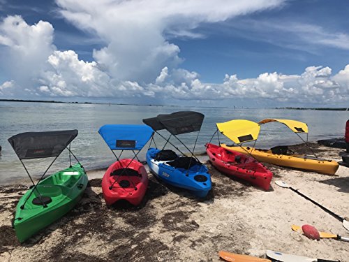 Adventure Canopies Kayak Sun Shade - 10 Foot & Larger Kayaks (Wicked Black, Tarpon: Sit-On w/seat Above top Edge of Kayak)