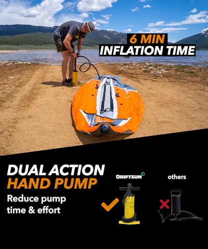 Driftsun Rover Inflatable Kayak - White Water Kayaks for 1 and 2 Person, High Pressure Dropstitch Floor Kayak for Adults with Padded Seats, Action Cam Mount, Aluminum Paddles and Quick Inflate Pump
