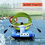 Cozylive, Large 46In Kayak Downwind Sail, Inflatable KayakBoat Tandem Kayak Paddle Accessories,Instant Popup Sail with Kayak Downwind Wind Sail Clear Window and Storage Bag,Compact & Portable, Green