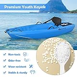 Goplus 6FT Youth Kayak, Kids Recreational Rowing Fishing Boat w/Paddle, Folding Backrest, Storage Hatch, 4-Level Footrest, Sit-On-Top Kayak Canoe for Children Over 5 (Blue)