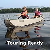 Sea Eagle TC16 Inflatable 16’ High Pressure Drop Stitch Travel Canoe-Wood Web Seats, Pump, Bag and Optional Paddles for Lakes, Rivers & Bays-Easy to Transport, Pack & Stow (TC16 Startup Package)