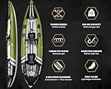 Elkton Outdoors Steelhead Inflatable Fishing Kayak Boat - 2 Person Angler Blow Up Tandem Kayak, Includes Paddles, Seats, Hard Mounting Points, Bungee Storage, Rigid Dropstitch Floor and Spray Guard