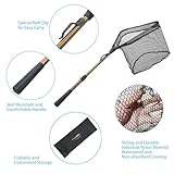 YVLEEN Folding Fishing Net - Foldable Fish Landing Net Robust Aluminum Telescopic Pole Handle and Nylon Mesh 16inch Hoop Size