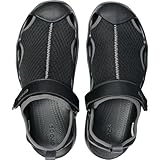 Crocs Men's Swiftwater Mesh Deck Sandals, Black, 7 Men