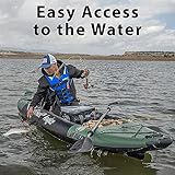 385FTA Fasttrack Angler 1–2-Person Inflatable Green Fishing Kayak-Rigid Keel, Drop Stitch Floor w/Seat(s), Paddle(s), Pump & Bag (385FTA Fasttrack Angler Pro Angler Kayak)