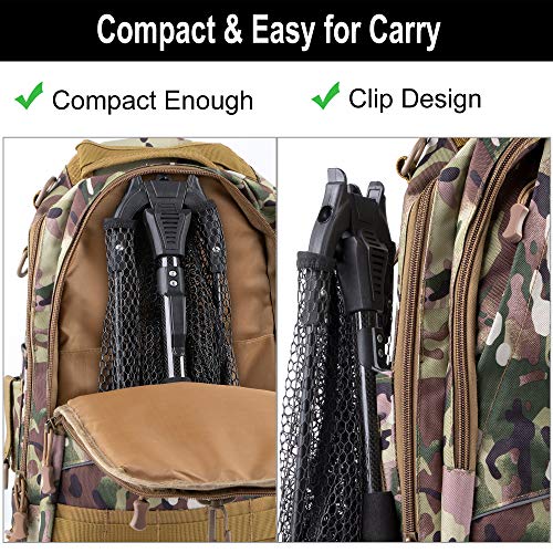PLUSINNO Fishing Net Fish Landing Net, Foldable Collapsible Telescopic Pole Handle, Durable Nylon Material Mesh, Safe Fish Catching or Releasing (16