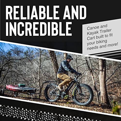 Rambo Bikes Canoe and Kayak Trailer Cart - Heavy-Duty Kayak Cart with 300lbs Maximum Capacity - Extendable Bike Trailer - Adjustable Steel Frame, Padded Contact Points, 16