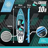 Bluefin SUP Inflatable Stand Up Paddle Board | 6” Thick | Kayak Conversion Kit | All Accessories | Multiple Sizes: Kids, 10’8, 12’, 15' (Carbon 10'8