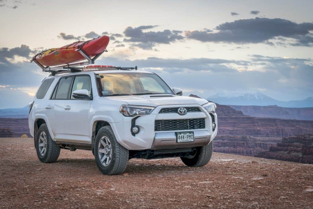 Best kayak roof racks - SUV with a Saddle rack with kayak